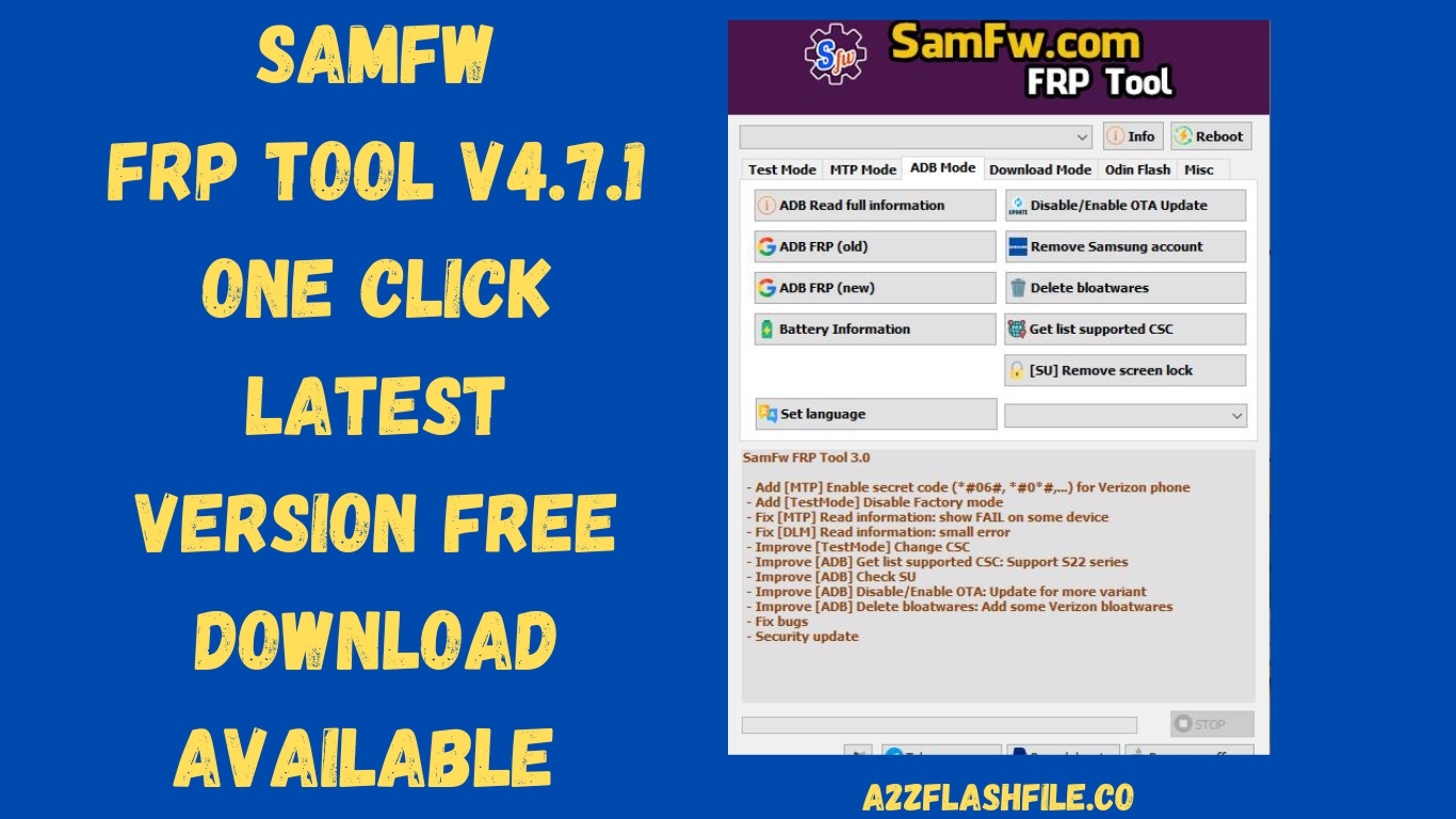SamFw FRP Tool v4.7.1 One Click Latest Version Free Available
