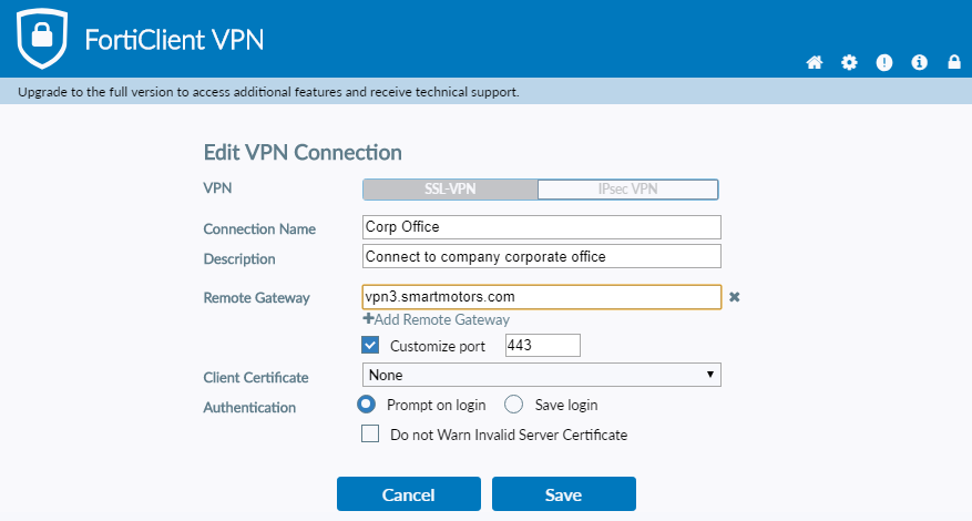 FortiClient VPN 